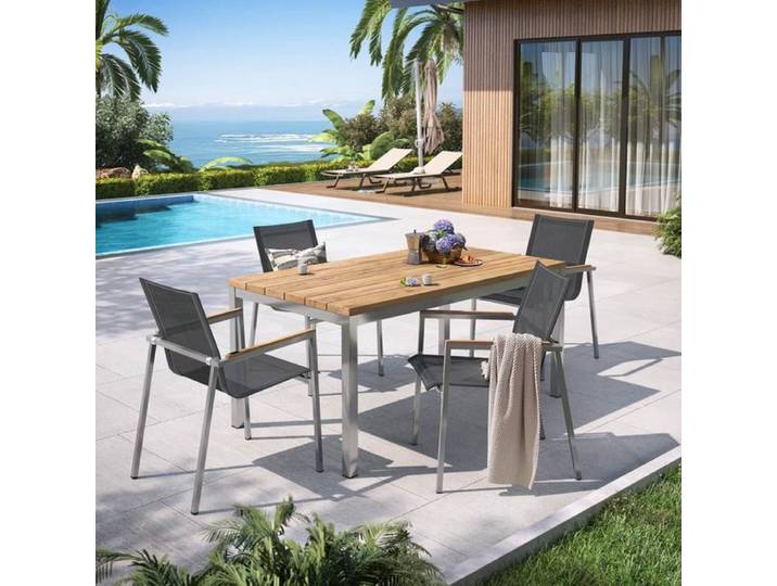 OUTLIV. Rimini Gartenmöbel-Set M (4 Plätze) Tisch 160x90cm