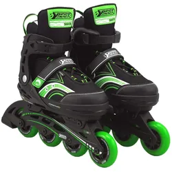BEST Sporting Inline Skates, Größe verstellbar, ABEC 5 Carbon, Farbe: grün / schwarz, Größe: 29-34