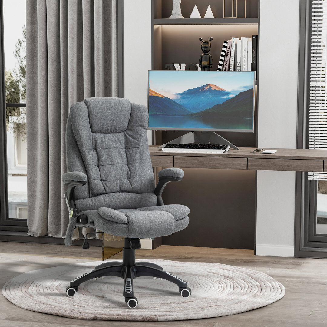 Inbox Zero Waynefleet Massage Office Chair with Heating Grey 120cm H X 68cm W X 72cm D