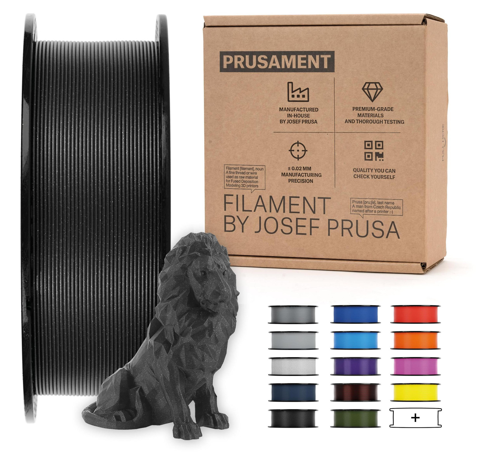 Prusa Research PLA-filament Galaxy Black, 1,75 mm, 1 kg, tolerantie ±0,02 mm