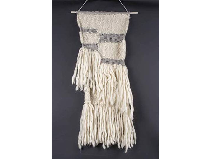 Wandteppich Wandschmuck Wanddekoration 90% Schurwolle / 10% Baumwolle; handgearbeitet Größe: 50 x 120 cm; beige grau BIG T