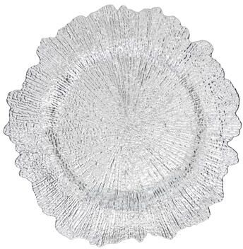 Saro Lifestyle Starburst Charger Plates (Set of 4) - Textured Radiating Edge Tabletop Chargers for Dining Table, Place Settings
