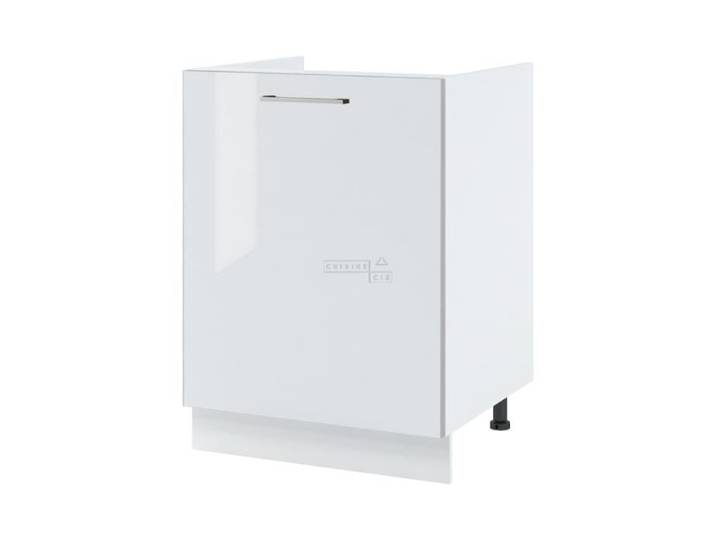 Meuble sous-évier Bellissi Blanc Brillant 1 porte L 60 cm - Cuisineandcie