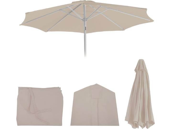Housse de rechange pour parasol N18\, housse de rechange pour parasol\, Ø 2\,7 m\, tissu/textile ~ crème