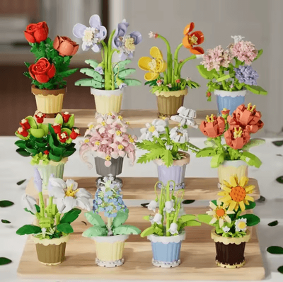Inspire Picks DIY Eternal Flower Building Blocks Creative Assembling Toy For Kids & Decorative Gifts rose