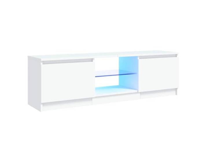 LKJephalotrop TV-Lowboard Weiß 120x30x36 cm Fernsehtisch Stilvolles Medienregal aus Holzwerkstoff und Hartglas für Wohnzimmer und Schlafzimmer mit großzügigen Ablageflächen.