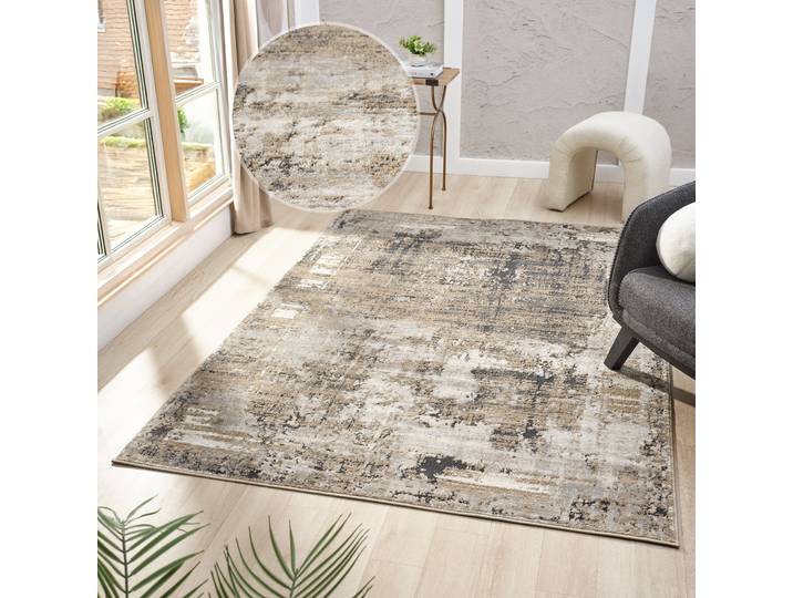 Teppich GOODPRODUCT Hamsa, in Standard- und Premium-Qualität, 9 mm oder 14 mm Höhe , beige (grau), B:320cm L:450cm, Kunstfaser, Teppiche, Teppich, Dezenter Glanz, Hoch-Tief, Vintage-Look & dichte Designer-Qualität