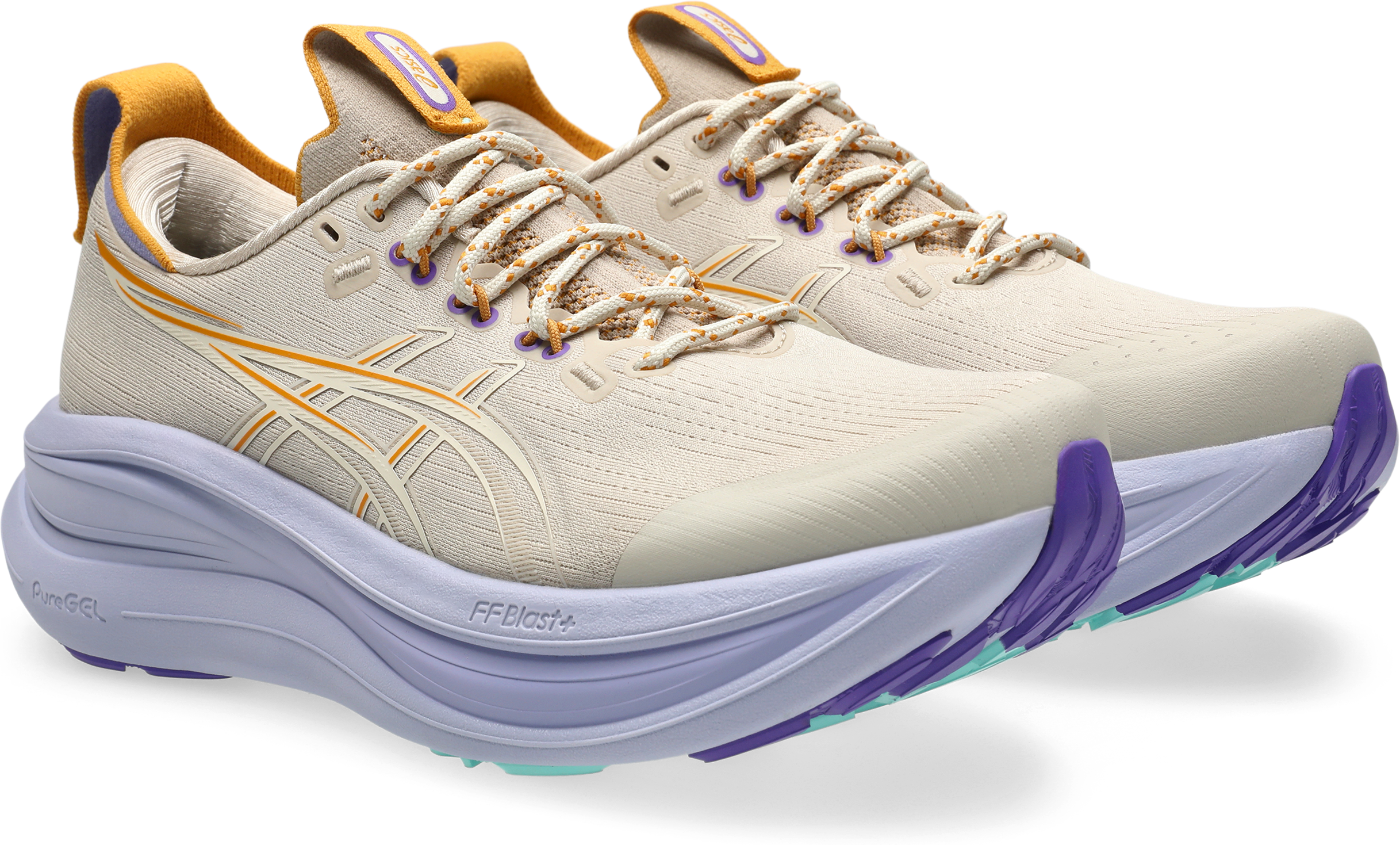 Laufschuh ASICS "GEL-NIMBUS 28 TR", Damen, Gr. 40, beige (simply taupe, fresh air), Synthetik, Schuhe Laufschuh, Kombination aus FF BLAST PLUS Dämpfung und PureGEL Technologie simply taupe, fresh air 40