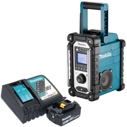 Makita DMR 116 RG1 Akku Baustellenradio 14,4 - 18 V AM FM AUX + 1x Akku 6,0 Ah + Ladegerät (AM, FM), Radio