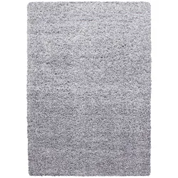 Teppich Hochflor Langflor Uni Kuschelig Waschbar Strapazierfähig Wohnzimmer Schlafzimmer Hellgrau 60x110 cm – RHEIN von Kadima Design