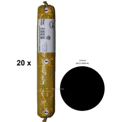 20 x Sikaflex Construction schwarz 1K Polyurethan Dichtstoff 600 ml Beutel