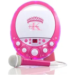 Easy Karaoke EKR1588 Princess Karaoke Machine Wit/Roze