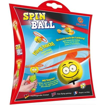 Paul Günther 1638 - Spin Ball, Freifliegender Kreisel mit Smiley Motiv, mit Schnellstarter, ab 4 Jahren