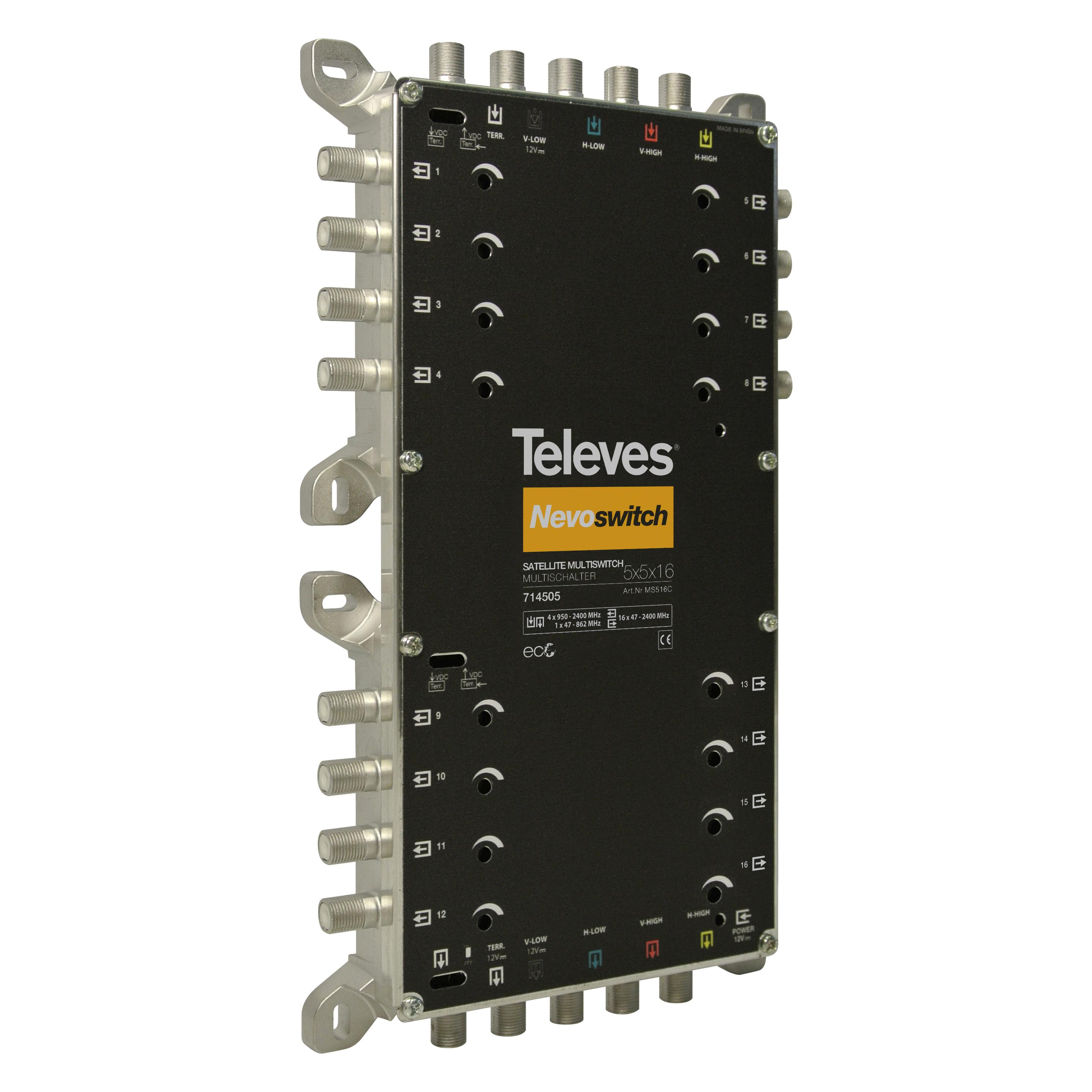 Televes Multischalter 12,70cm (5") 16 Guss NEVO recpower kask. MS516C (MS516C) (Multischalter) (714505)