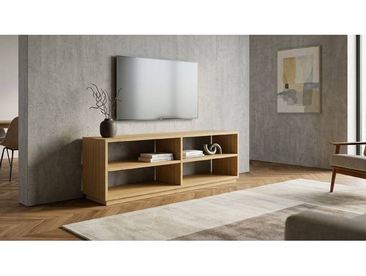 Offenes Lowboard aus Esche Esche Natur geölt