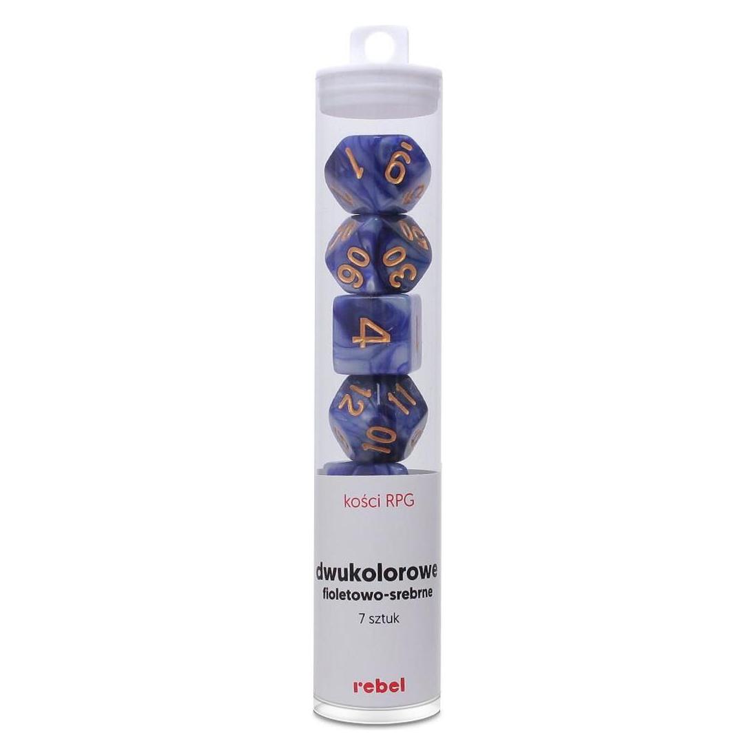 Rebel RPG Dice Set - Two Color - Violet and Sidabrinis (21192522)