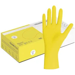 Herrmann Nitrilhandschuhe Gelb Gr. S | 100 Stück | Latexfreie Einweghandschuhe in Spenderbox | Perfekt für Kosmetik & Lebensmittelhygiene