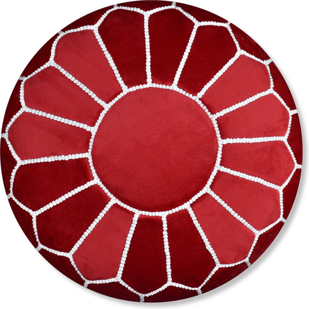 Poufs&Pillows Velvet ronde poef - Rood