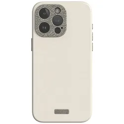 Moshi Napa MagSafe - Lederhülle für iPhone 15 Pro Max (Eggnog Weiß)