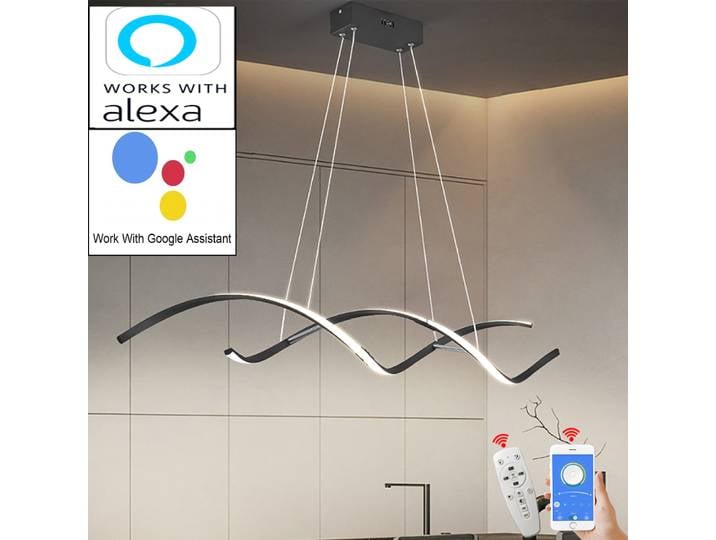 Lustre LED moderne pour salon salle à manger Bar cuisine salle travail maison intelligente Alexa Google RC luminaires suspendus