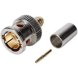 HICON BNC 3G-SDI Crimp-Kabelstecker, gerade, nickelfarben