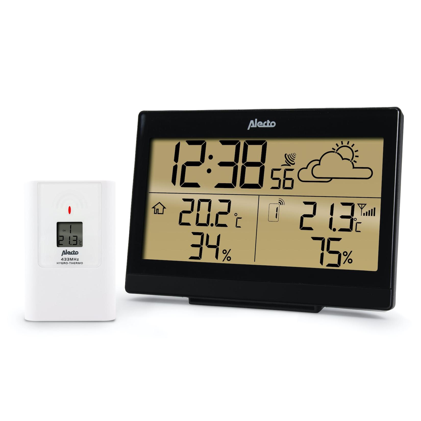Alecto Wetterstation mit Funksensor Schwarz