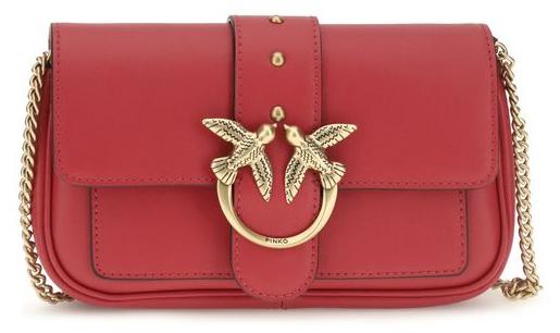 PINKO Love One Pocket Kalbsleder rot Love Birds Kette