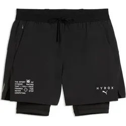 PUMA Herren Freizeit / Mode Sommer GJ Shorts Shorts He/Uni M PUMA x HYROX 2in1 PWRMODE SHORT, Größe XL in Schwarz Schwarz