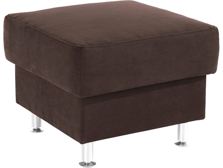 Hocker SIT & MORE Cardoso , braun (dunkelbraun), B:58cm H:47cm T:58cm, Luxus-Microfaser 2 (100% Polyester);Luxus-Microfaser ALTARA NUBUCK (100% Polyester);Luxus-Microfaser 1 (100% Polyester), Hocker, Hocker