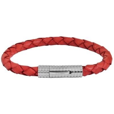 Armreif ADELIA´S "Armband – Armreif aus Leder 21 cm", rot, Armbänder, Damen, 21cm, Leder, Armreif, Schöne Geschenkidee zum einfach so