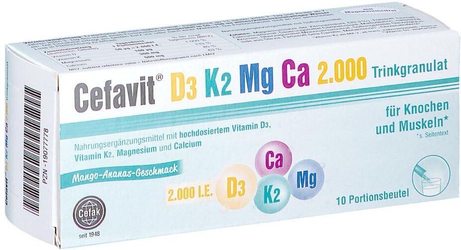 Cefavit D3 K2 Mg Ca 2.000 Trinkgranulat 10stk