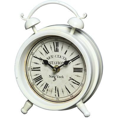 Tischuhr AMBIENTE HAUS "Tischuhr aus Metall - weiß 16cm", weiß, Tischuhren