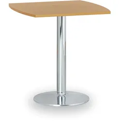 Runder Konferenztisch, Bistrotisch FILIP II, 66x66 cm, verchromtes Metallgestell, Buche