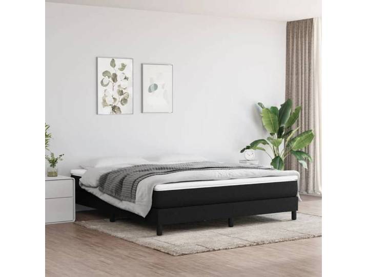 Cadre de lit à lattes noir 160x200 cm tissu - Cadre durable - design élégant(2103)