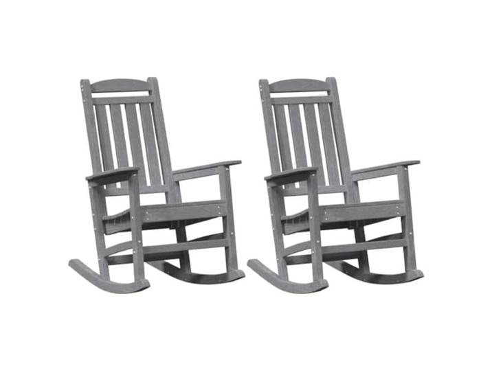 ZQQLVOO Schaukelstuhl 2er Set Hellgrau 92x70x108 cm Polyethylen Wetterfest, Ergonomische Armlehnen, Modernes Design, Für Garten Terrasse