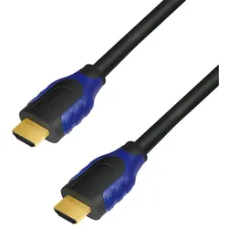 LogiLink HDMI-Kabel, Stecker zu Stecker, 4K/60 Hz, 10m, Schwarz/Blau