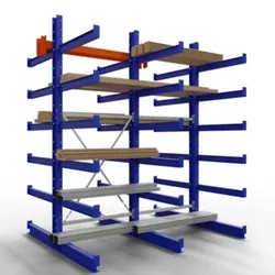 PROREGAL Kragarmregal | Heay-Duty | HxBxT 250x100x80cm| Armlast 500 kg | Doppelseitig | Komplett