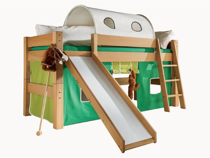 Mini-Hochbett Pico - Buche geölt - 90x200 cm - ohne Rutsche