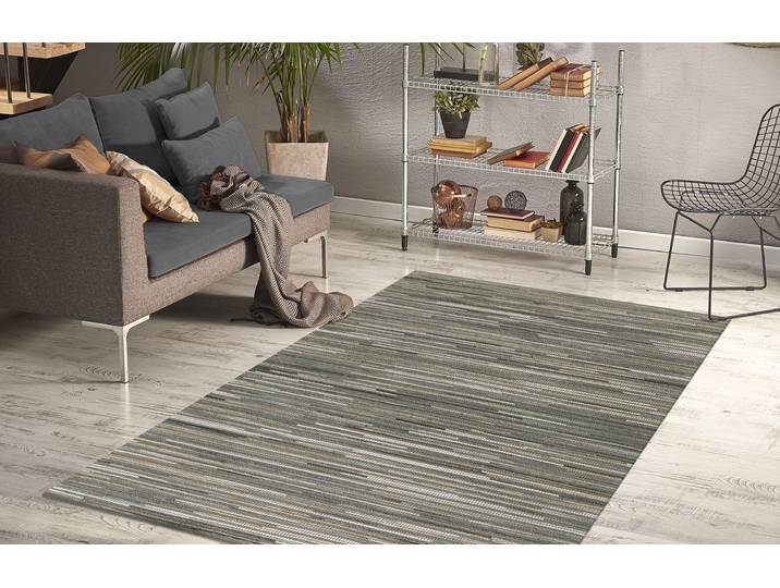 Teppich ARTE ESPINA Wild 8023 , grau (hellgrau), B:120cm H:14mm L:180cm, Rindsleder, Teppiche, Teppich, Luxuriöser Teppich in Spitzenqualität, Naturmaterialien