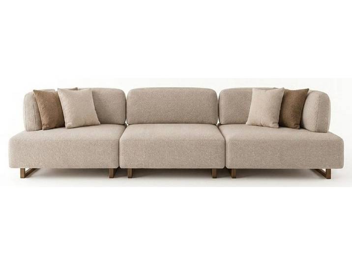 Xlmoebel 4-Sitzer Beige Modularer 4-Sitzer im modernen Design für flexibles Wohnen, 3 Teile, Made in Europa
