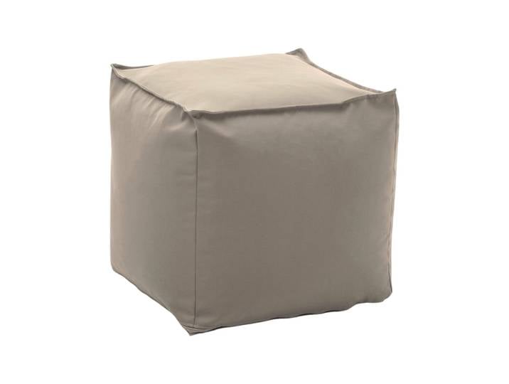 Pouf en tissu beige 45x45 cm
