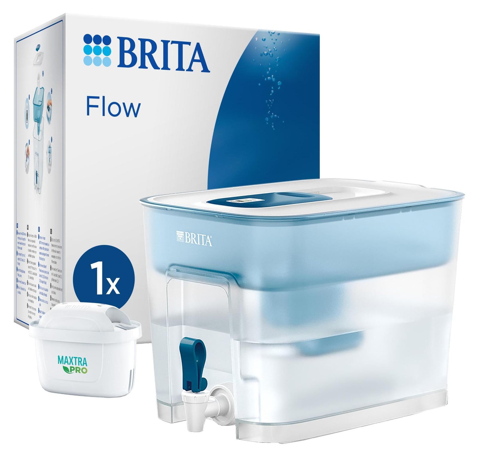 Brita Flow waterfilterkan, wit-turquoise