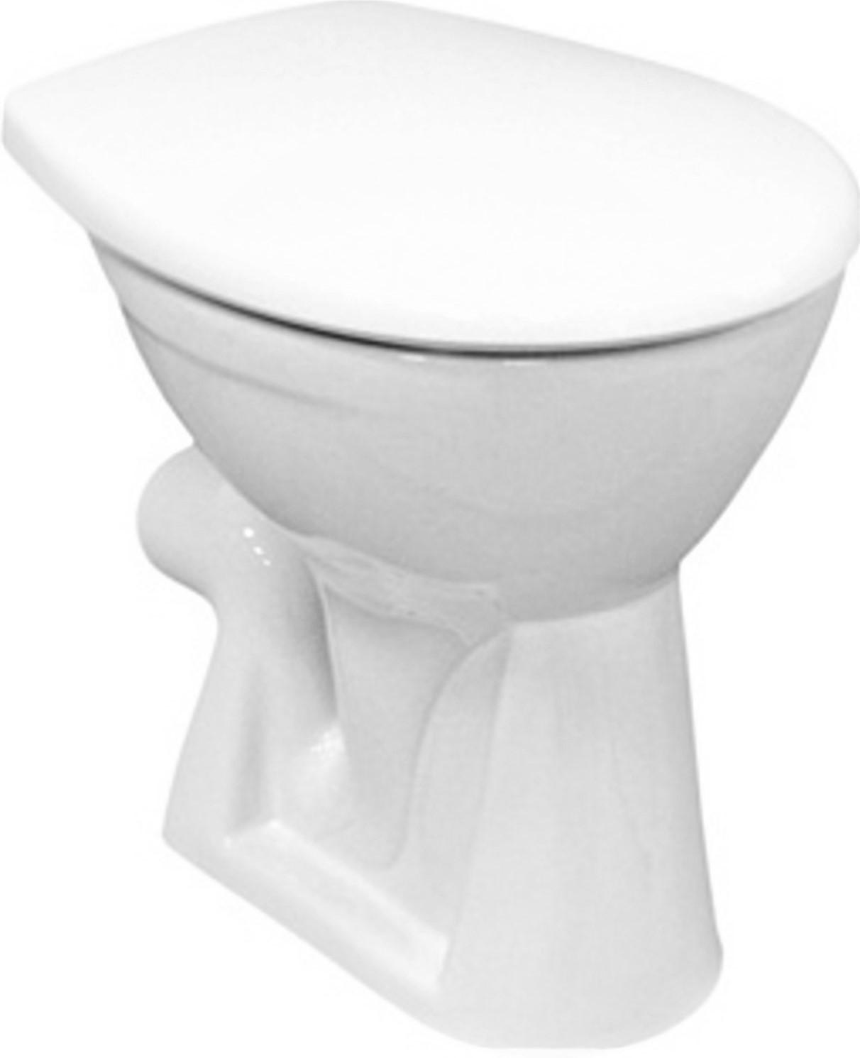 VIGOUR CLIVIA Stand WC +6 cm Behindertengerecht Boden stehend erhöhte Toilette mit SoftClose WC-Sitz, weiß