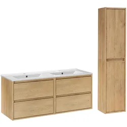 BADMÖBEL 121cm Edmé 2er-Set Holz