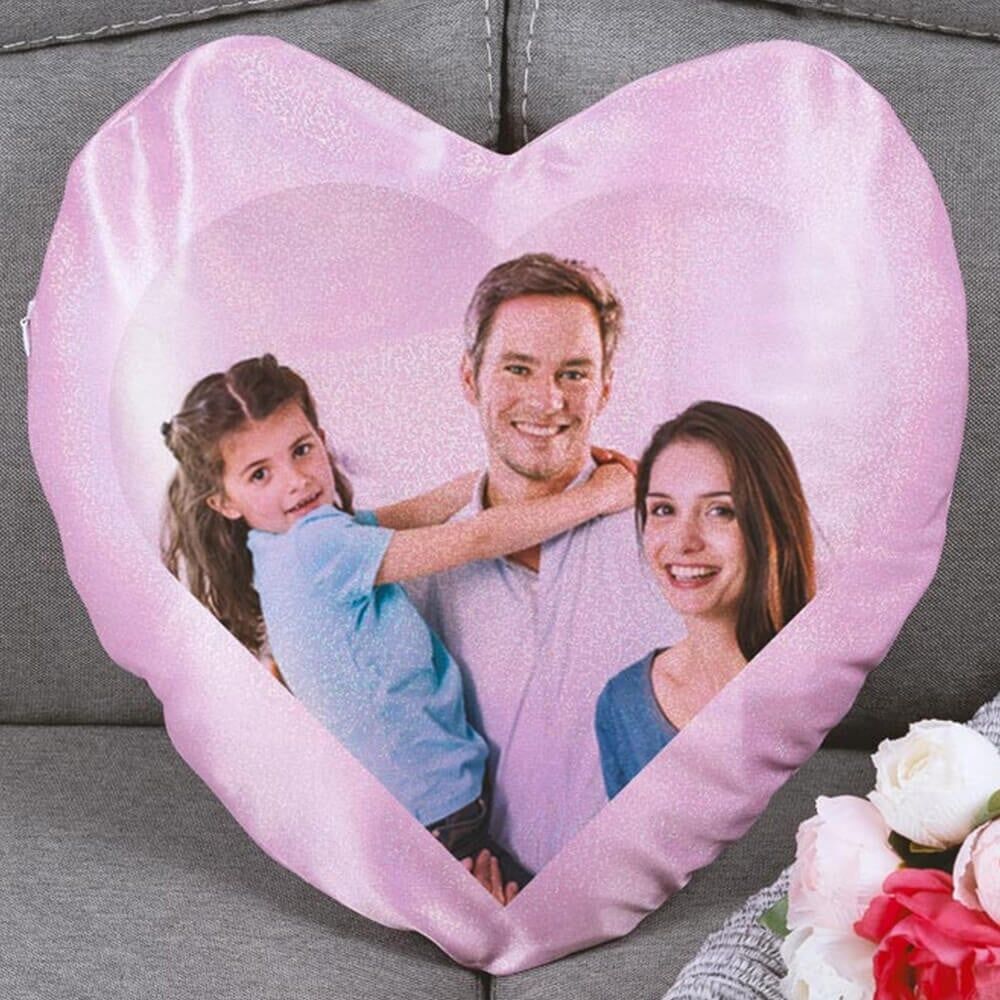 Ocadeau Coussin coeur glitter rose