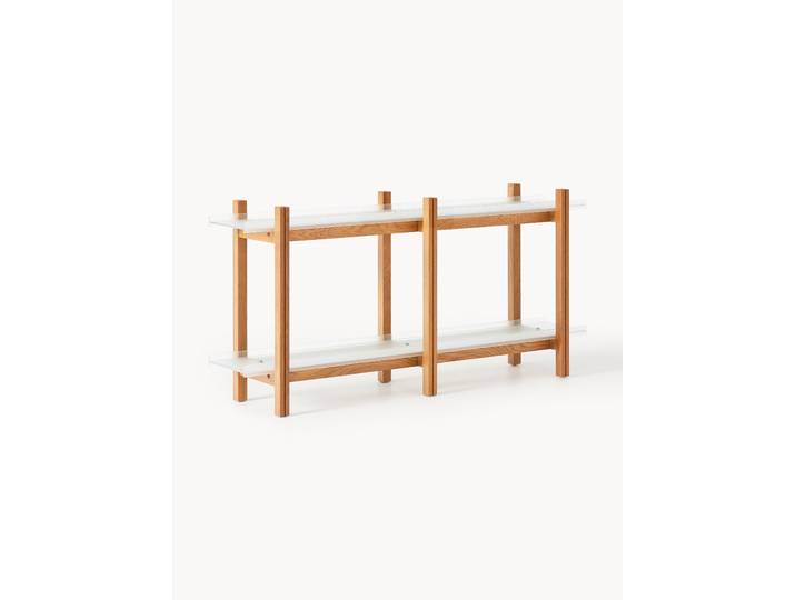 Étagère en chêne avec tablettes en verre Alex