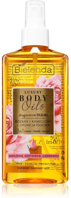 Bielenda Luxury Body Oils Rose + Camellia + Prickly Pear huile visage, corps et cheveux 150 ml