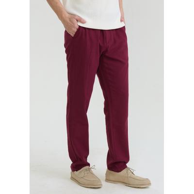 Leinenhose FELIX HARDY "Leinenhose", Herren, Gr. 32, Normalgrößen, rot (bordeaux), 70% Baumwolle, 30% Leinen, Hosen