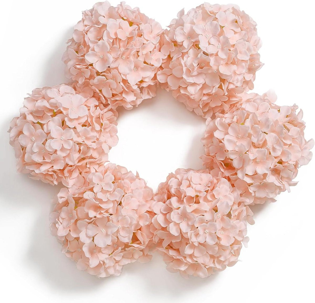 Zijden Hortensia Bloemen Boeket Blush - Diameter: 22 cm