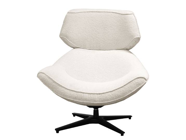 Drehsessel Weiß Bouclé Stoff Bodil 98 x 119 x 92cm